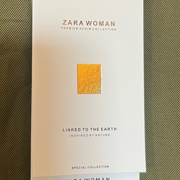 Zara Woman Premium Denim Collection Worker Straight Green Pants Size 36 NWT - Picture 3 of 10